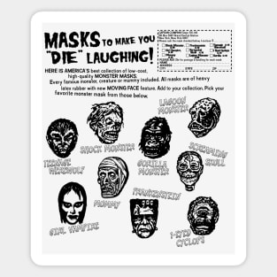 Retro 60s 70s Monster Masks Ad Magnet